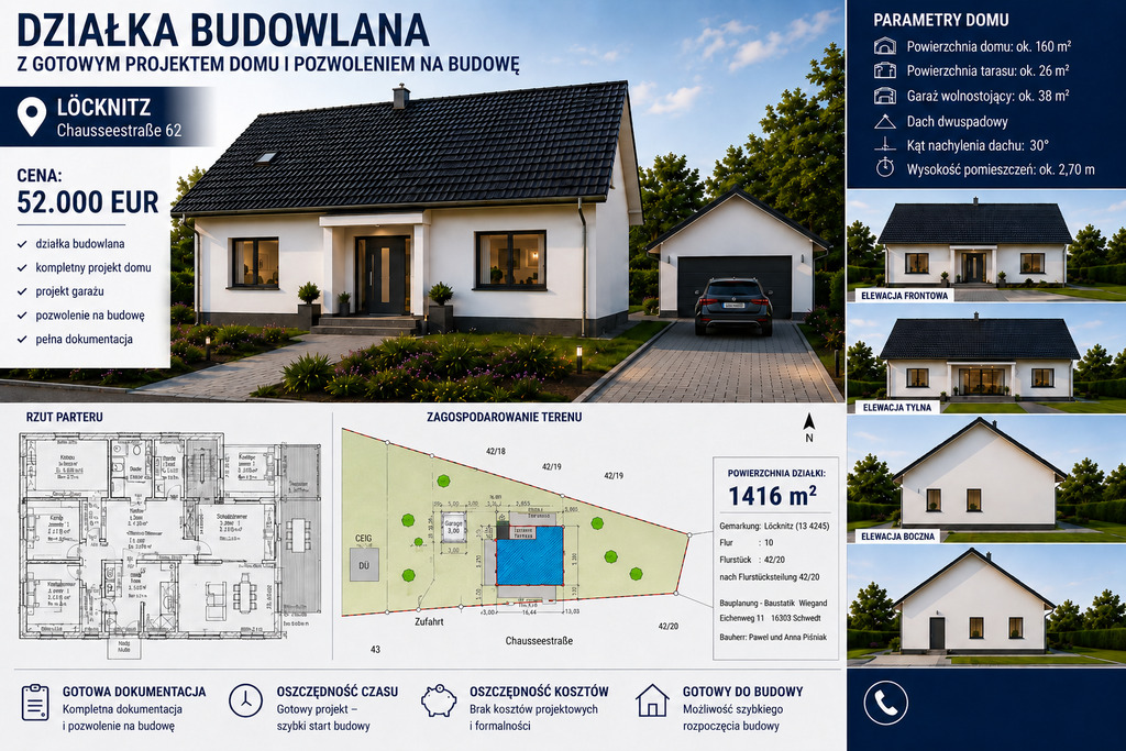 Działka na sprzedaż  1 416 m2 | Arka Nieruchomości
