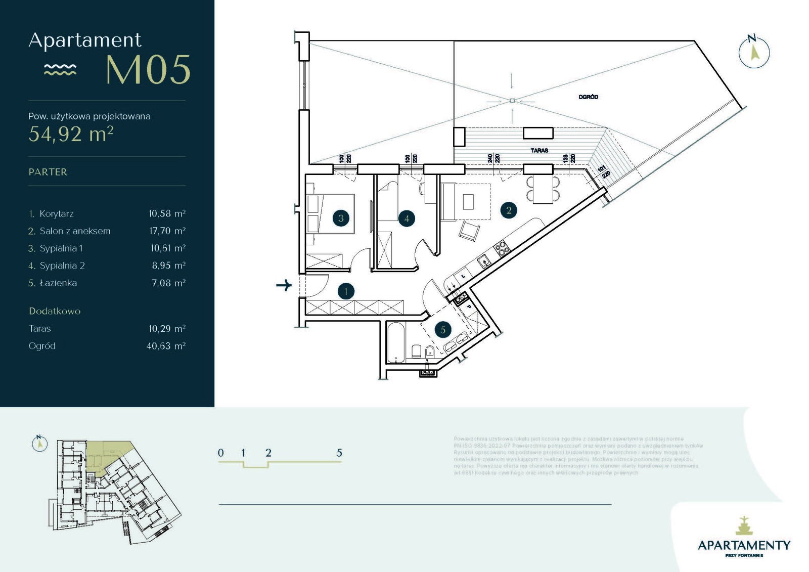 Apartament M05 – 3 pokoje z ogrodem