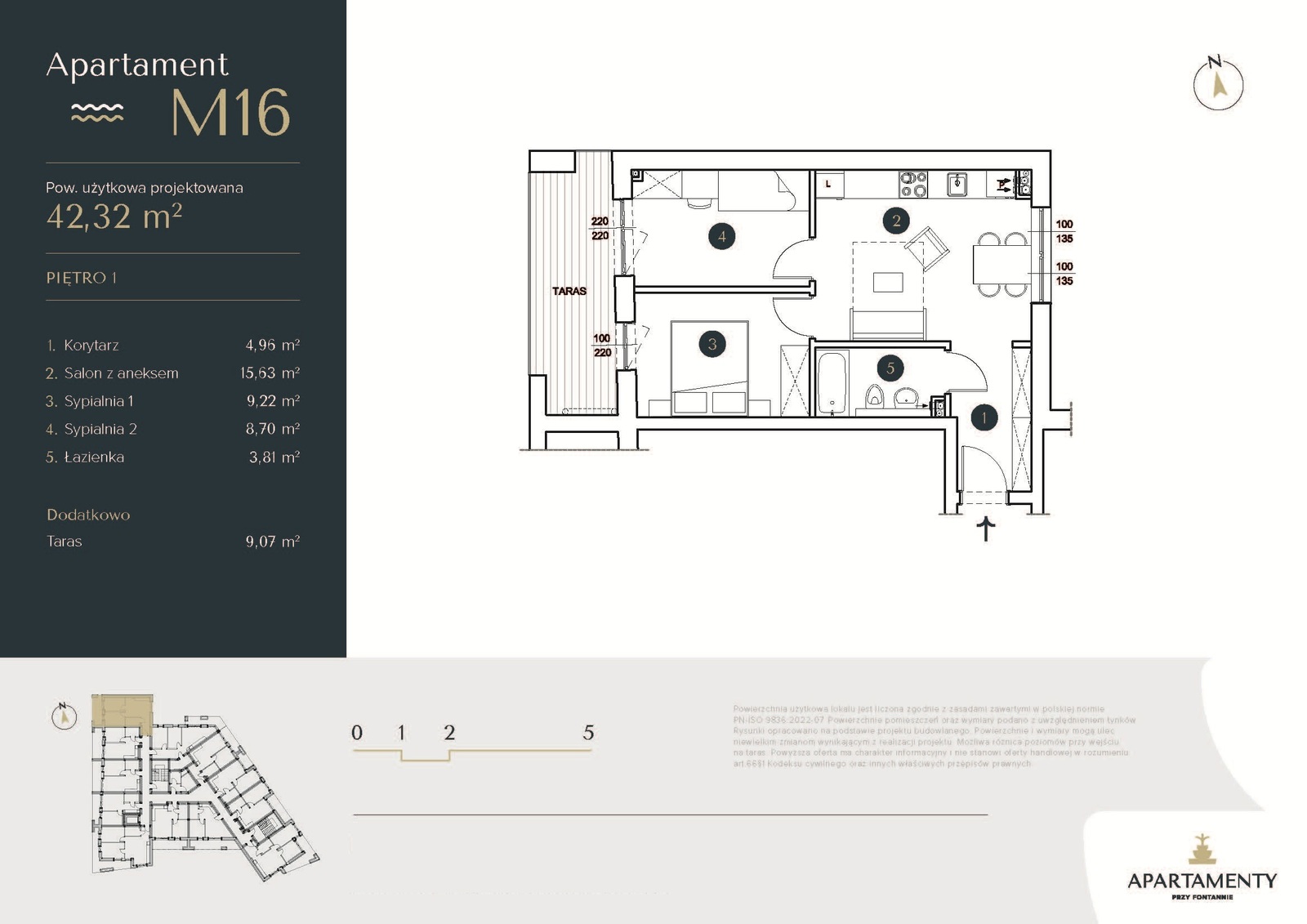 Apartament M16 – 2 sypialnie z tarasem