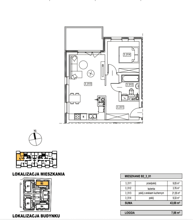 Mieszkanie na sprzedaż Szczecin, Żelechowa 44 m2 | Arka Nieruchomości