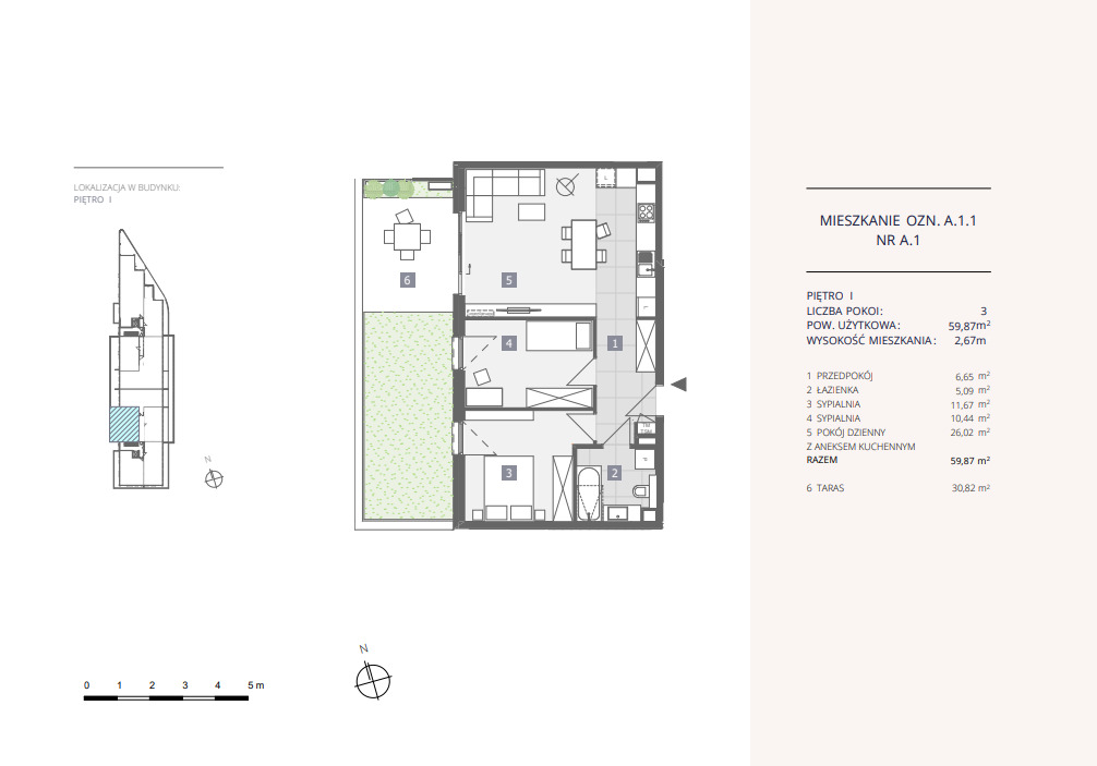 Mieszkanie na sprzedaż Szczecin, Dąbie 60 m2 | Arka Nieruchomości