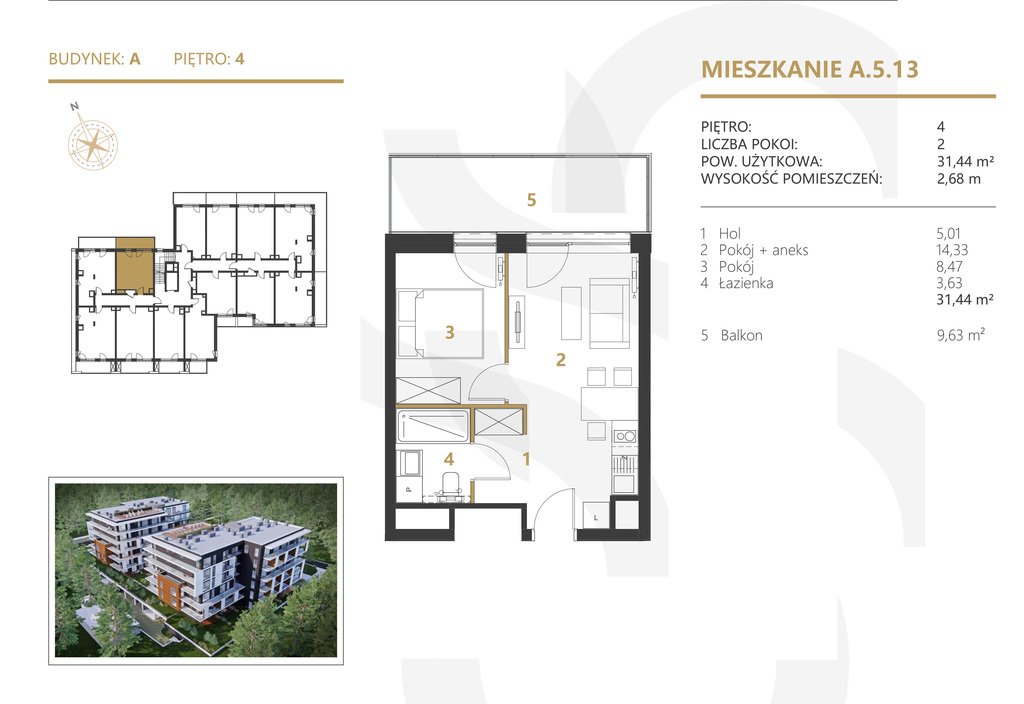 Mieszkanie na sprzedaż Międzyzdroje 31 m2 | Arka Nieruchomości