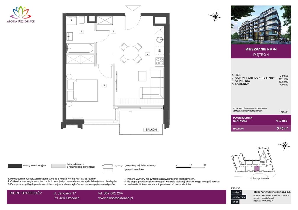 Mieszkanie na sprzedaż Szczecin, Śródmieście 41 m2 | Arka Nieruchomości