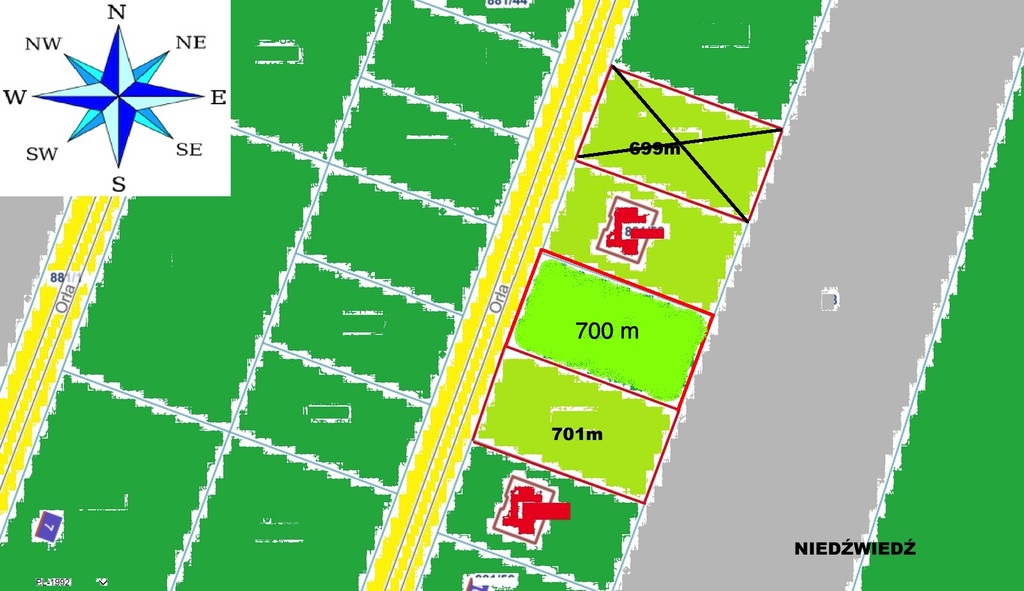 Działka na sprzedaż Niedźwiedź 701 m2 | Arka Nieruchomości