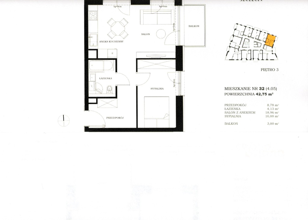 Mieszkanie na sprzedaż Szczecin, Centrum 43 m2 | Arka Nieruchomości