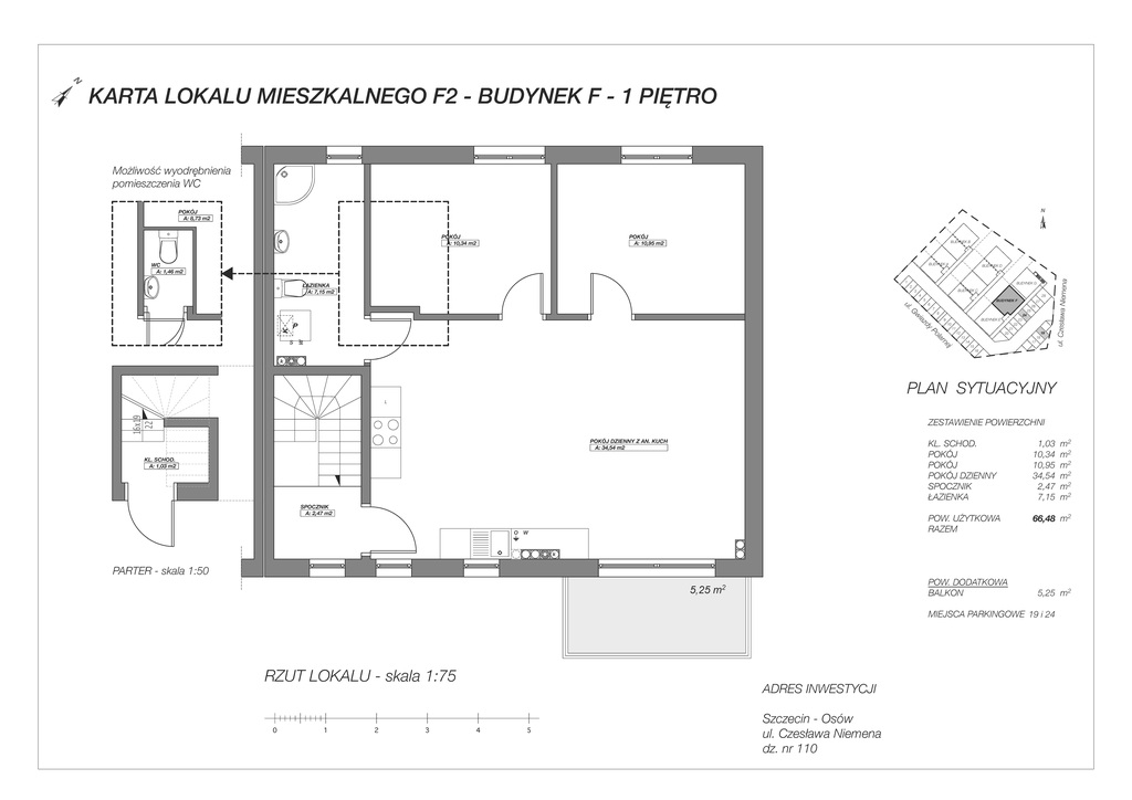 Mieszkanie na sprzedaż Szczecin, Osów 66 m2 | Arka Nieruchomości