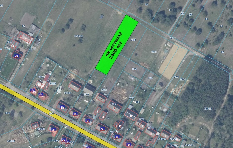 Działka na sprzedaż Wierzchosław 2 400 m2 | Arka Nieruchomości