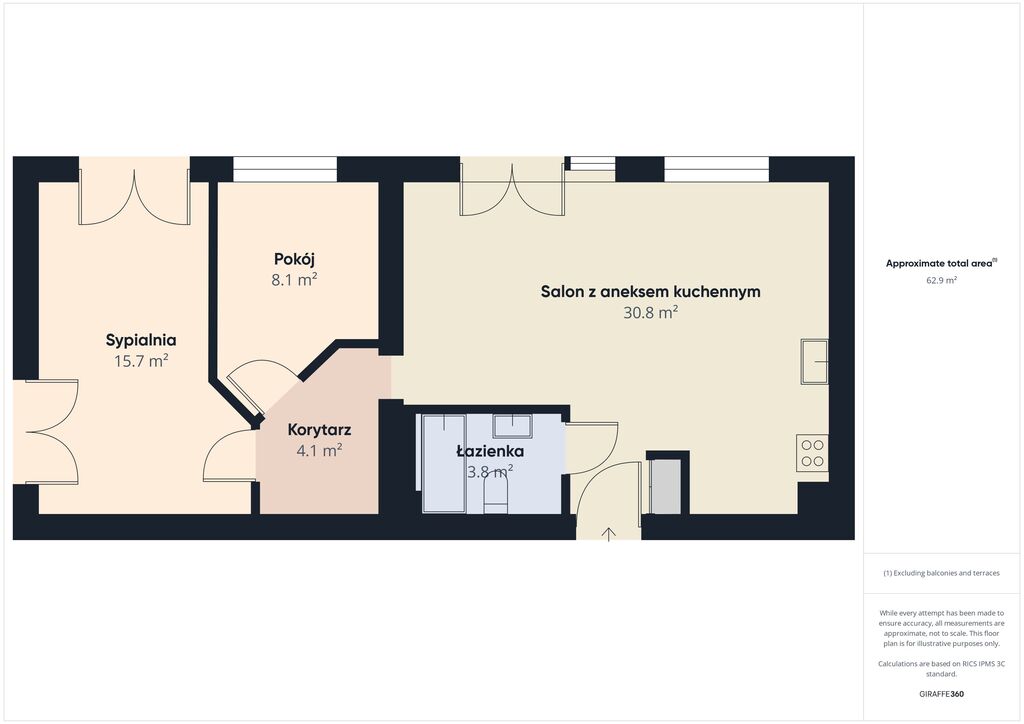 Mieszkanie na sprzedaż Stargard 63 m2 | Arka Nieruchomości