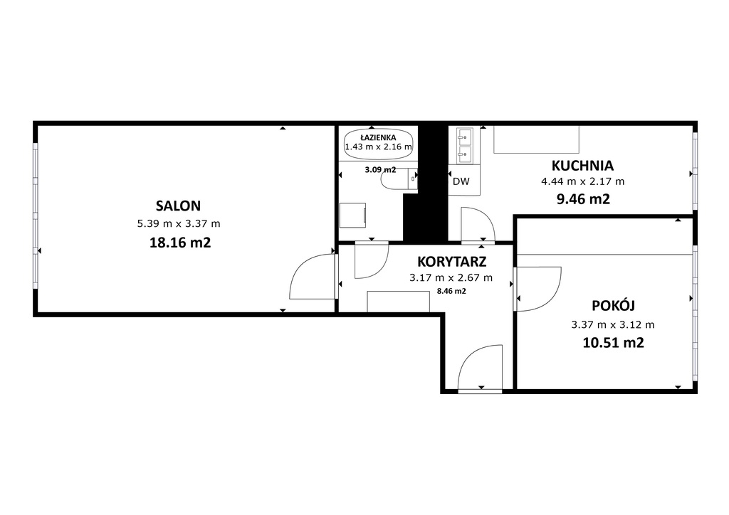 Mieszkanie na sprzedaż Szczecin, os. Piastowskie 46 m2 | Arka Nieruchomości