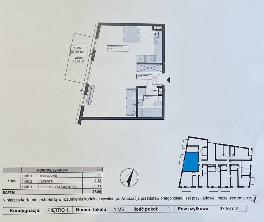 Mieszkanie na sprzedaż Police 38 m2 | Arka Nieruchomości