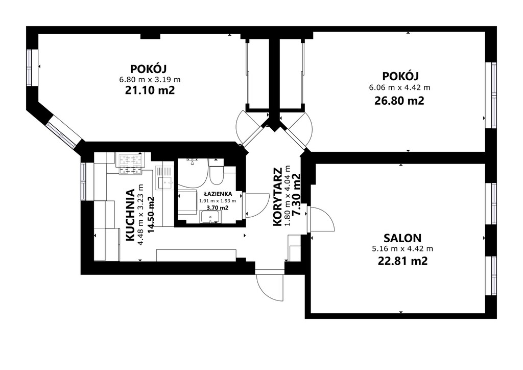 Mieszkanie na sprzedaż Szczecin, Centrum 81 m2 | Arka Nieruchomości