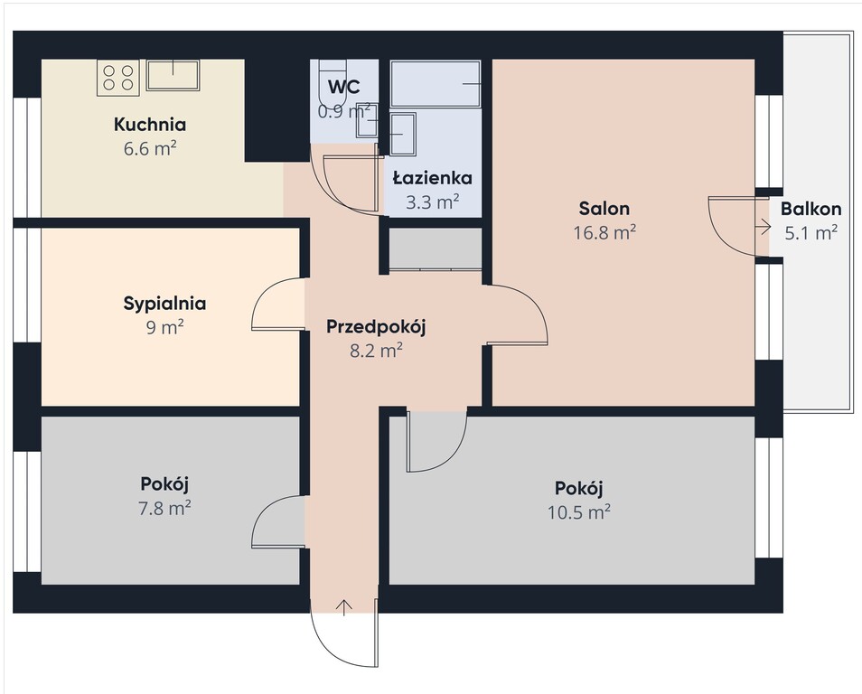 Mieszkanie na sprzedaż Szczecin, os. Słoneczne 64 m2 | Arka Nieruchomości