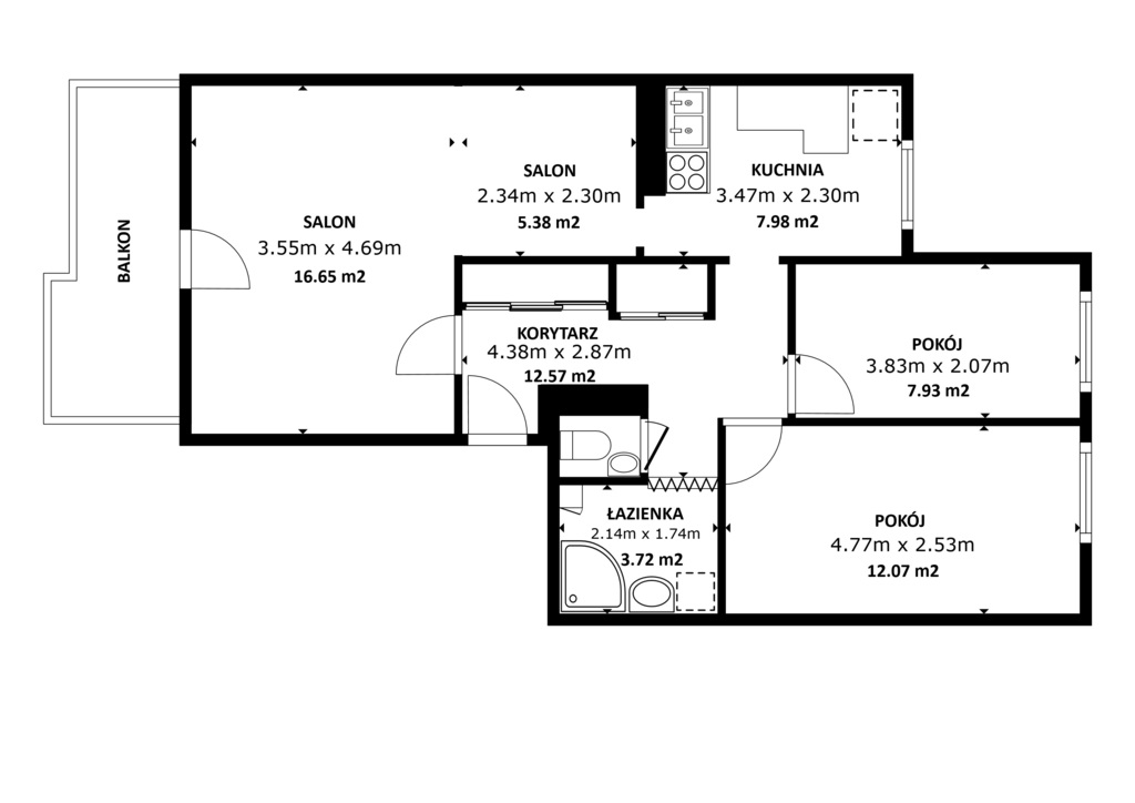 Mieszkanie na sprzedaż Szczecin, os. Słoneczne 64 m2 | Arka Nieruchomości