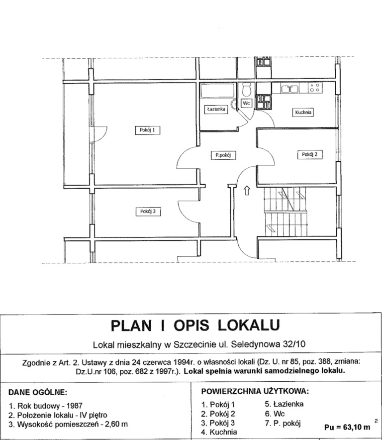 Mieszkanie na sprzedaż Szczecin, Prawobrzeże 63 m2 | Arka Nieruchomości