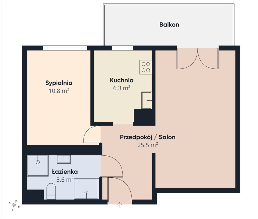 Mieszkanie na wynajem Warzymice 48 m2 | Arka Nieruchomości