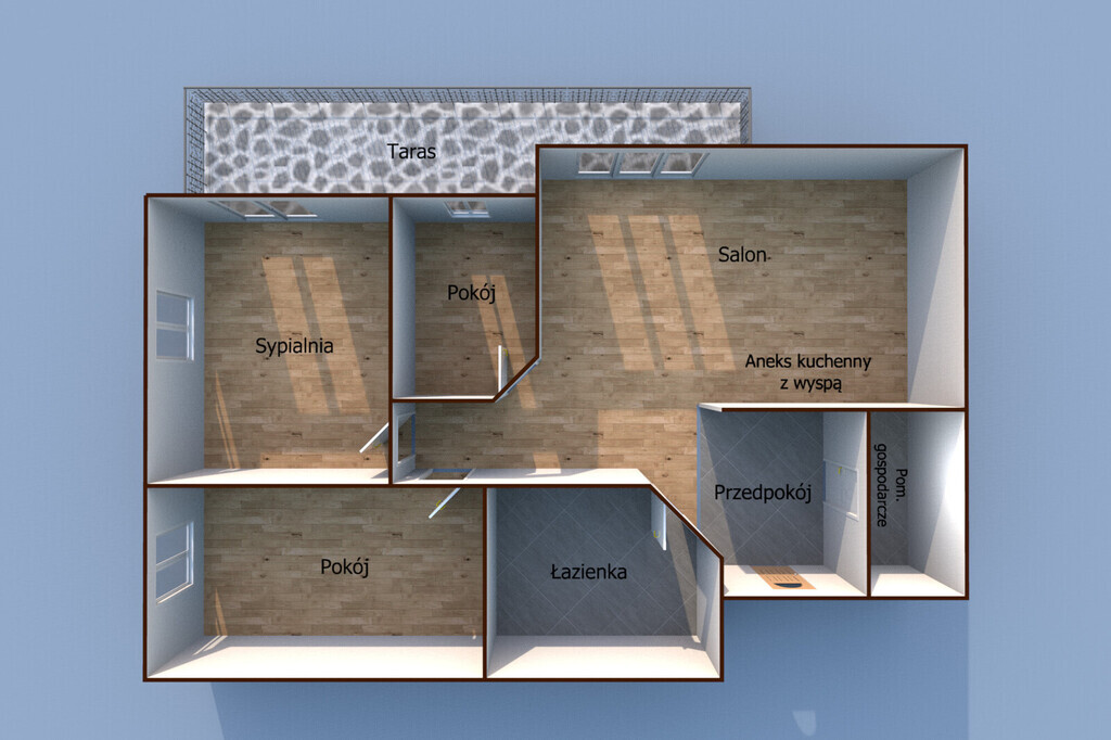 Unikatowe 4-pokoje / duży taras i wewnętrzne patio