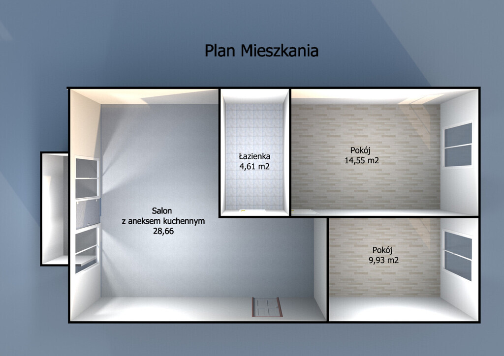 3 pokoje do wprowadzenia na zamkniętym osiedlu