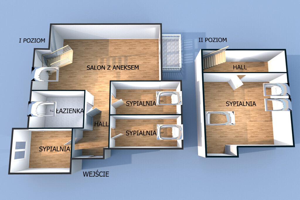 Rodzinne mieszkanie 2 poziomowe