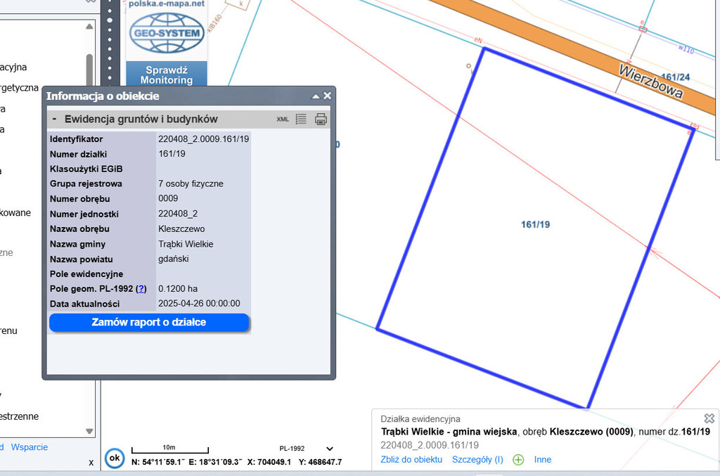 Płaska działka w spokojnej okolicy