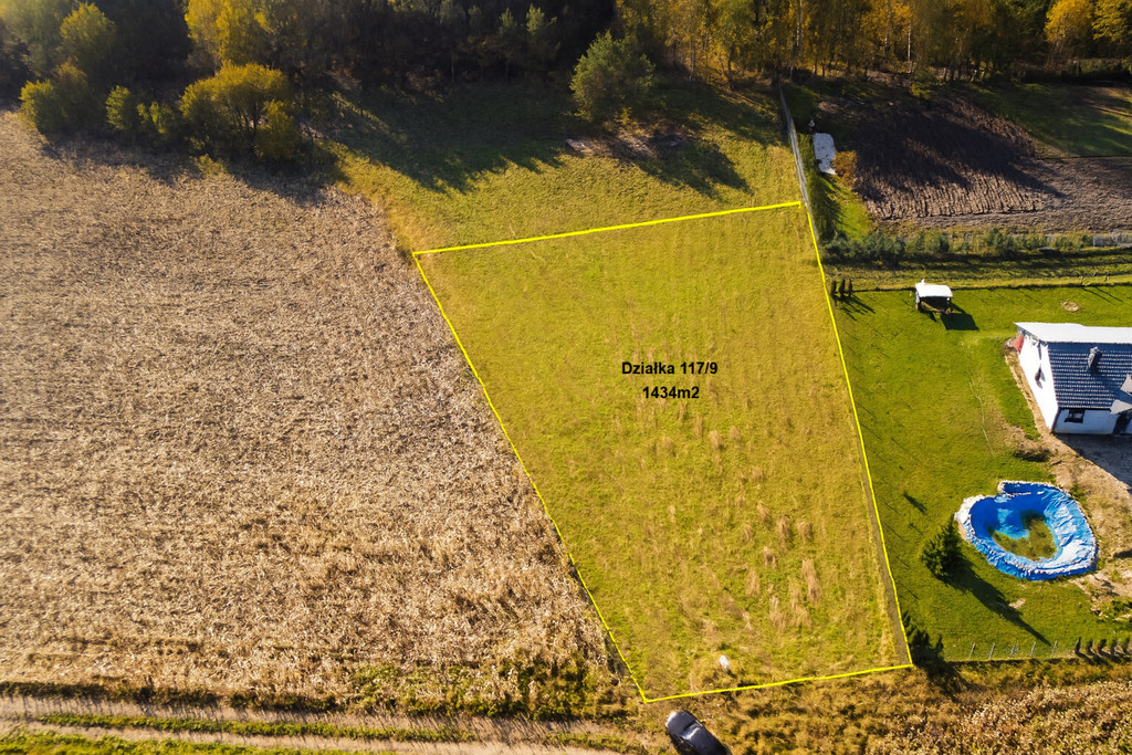 Działka budowlana 1434m2 przy lesie | Trąbki Małe