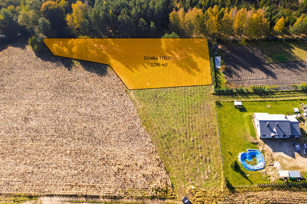 Działka budowlana 1434m2 przy lesie | Trąbki Małe