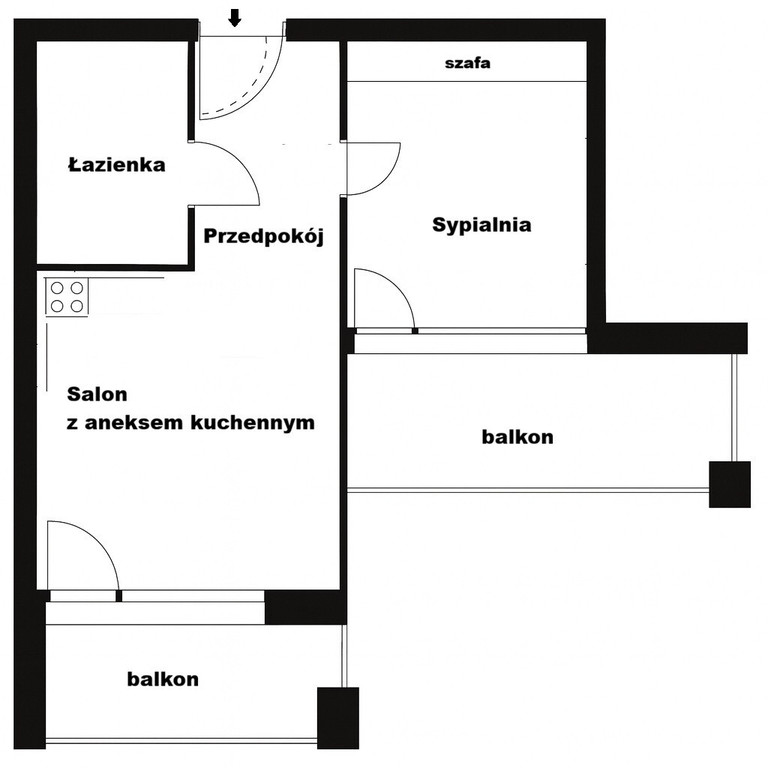 Apartament 2 pok.| 2 balkony | SCALA Gdańsk
