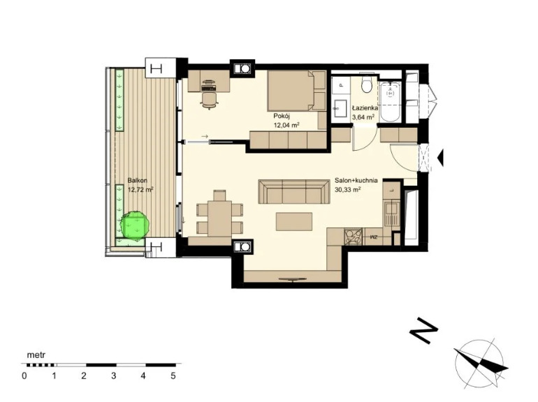 Mieszkanie na sprzedaż Szczecin, Centrum 47 m2 | Arka Nieruchomości