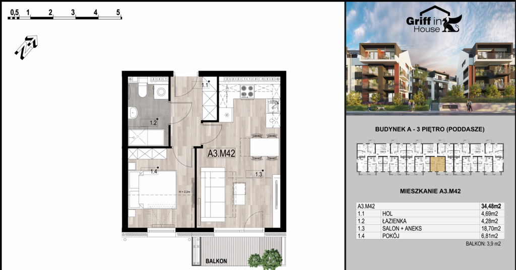 Mieszkanie na sprzedaż Stargard 34 m2 | Arka Nieruchomości