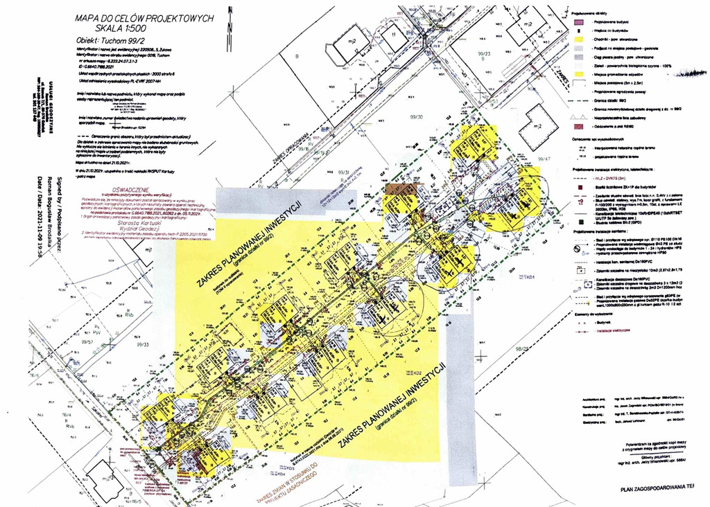 Działka inwestycyjna 7700 m2 pod domy (bliźniaki)