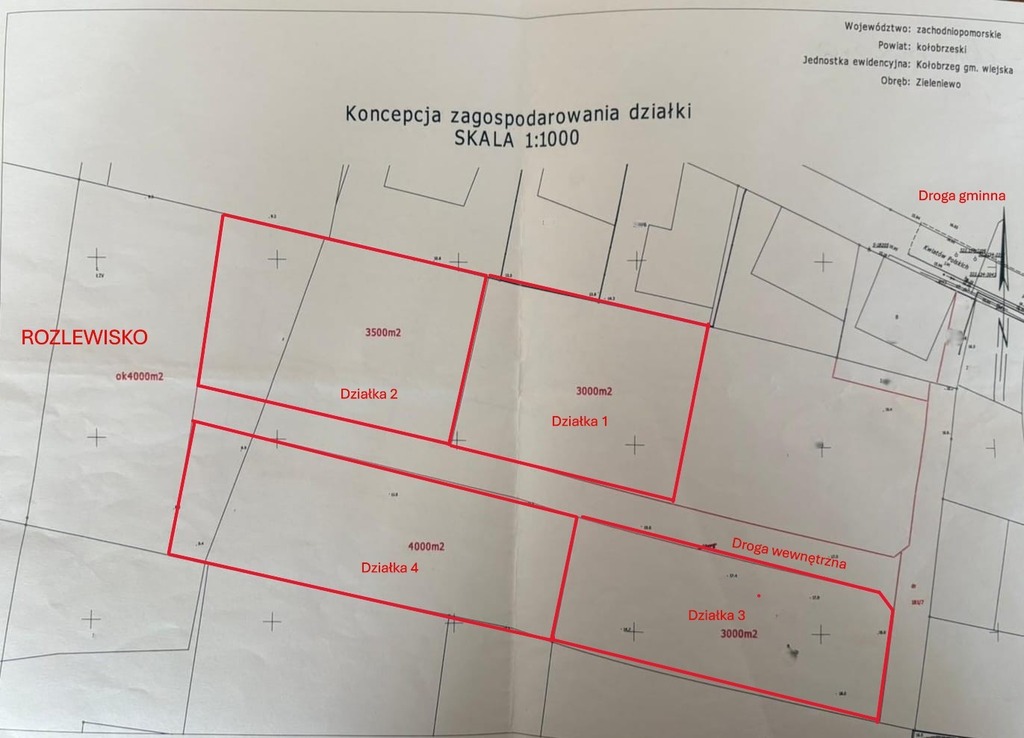 Działka na sprzedaż Zieleniewo 3 000 m2 | Arka Nieruchomości