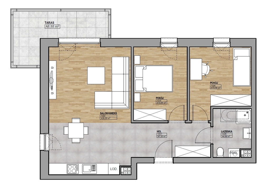 Mieszkanie na sprzedaż Kamień Pomorski 45 m2 | Arka Nieruchomości
