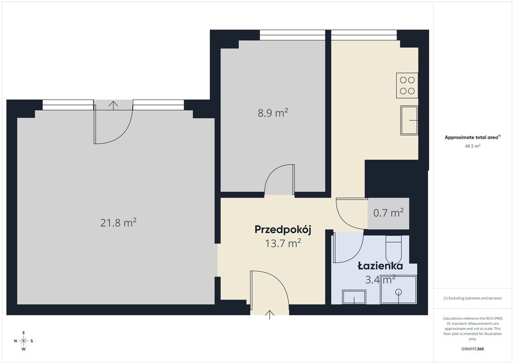 Mieszkanie na sprzedaż Szczecin, os. Słoneczne 49 m2 | Arka Nieruchomości