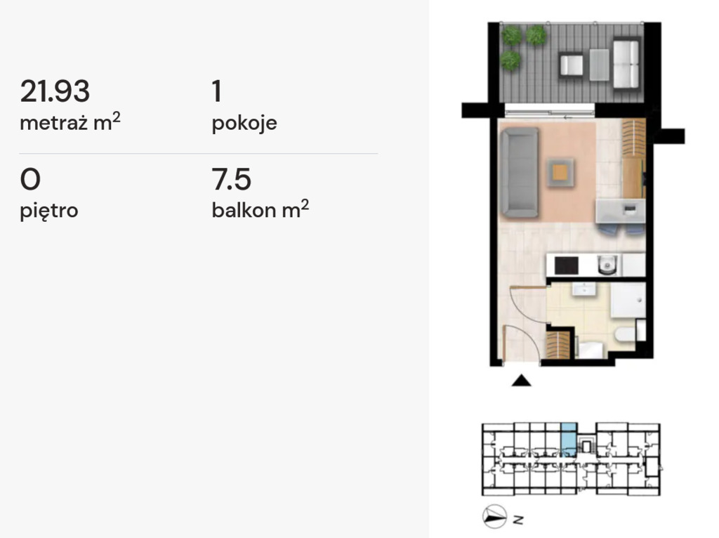 Mieszkanie na sprzedaż Grzybowo 22 m2 | Arka Nieruchomości