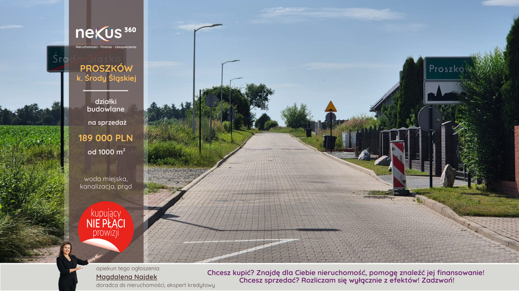 Działki budowlane przy granicy Środa Śl./Proszków