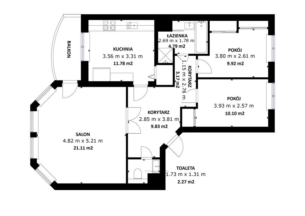 Mieszkanie na sprzedaż Szczecin, Gumieńce 77 m2 | Arka Nieruchomości