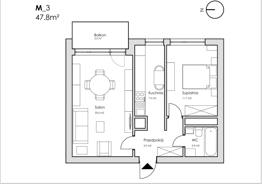 Mieszkanie na sprzedaż Szczecin, os. Arkońskie 48 m2 | Arka Nieruchomości