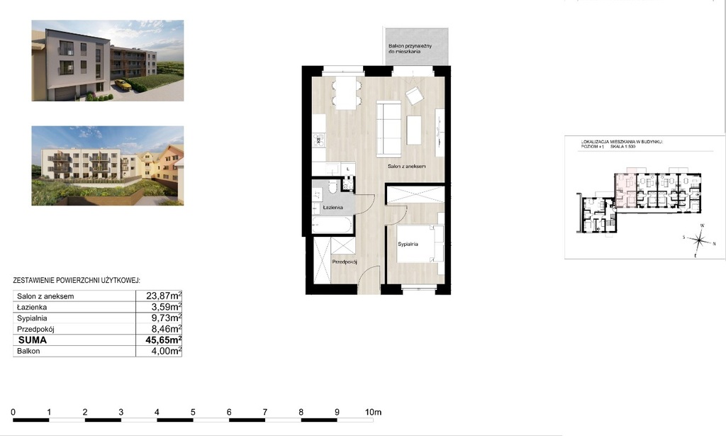 Mieszkanie na sprzedaż Szczecin, Warszewo 46 m2 | Arka Nieruchomości