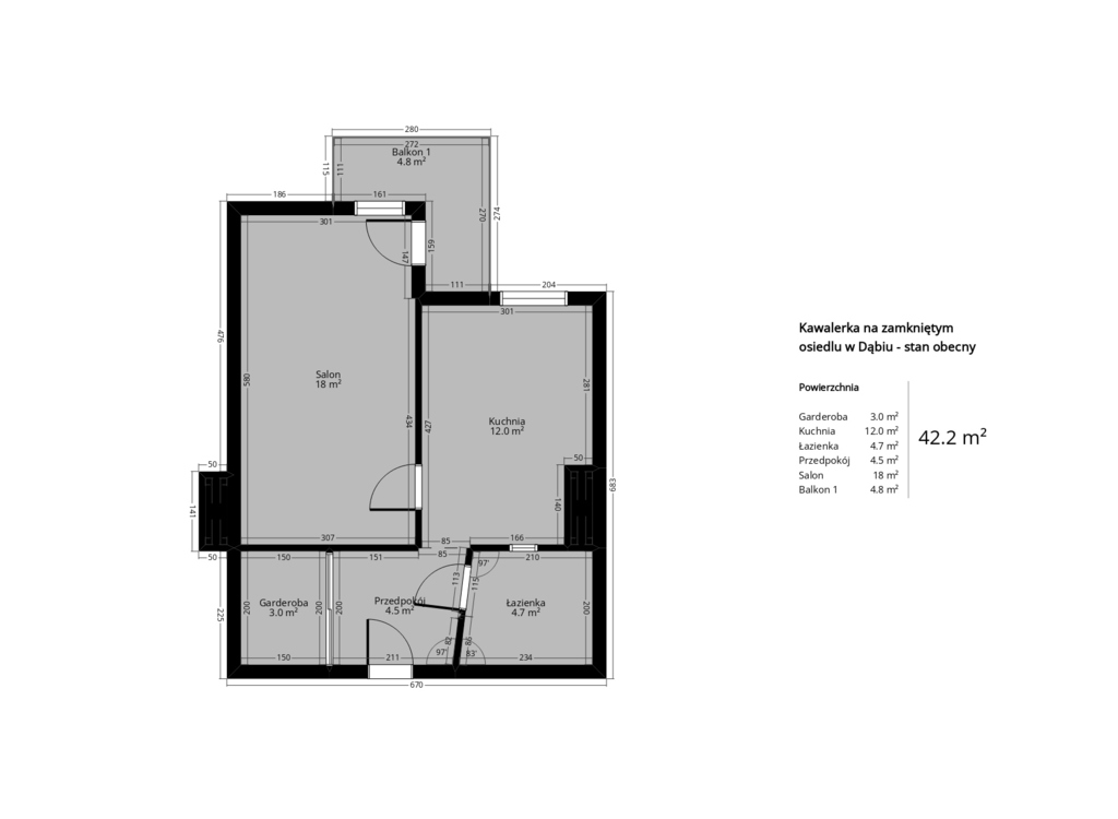 Mieszkanie na sprzedaż Szczecin, Dąbie 42 m2 | Arka Nieruchomości