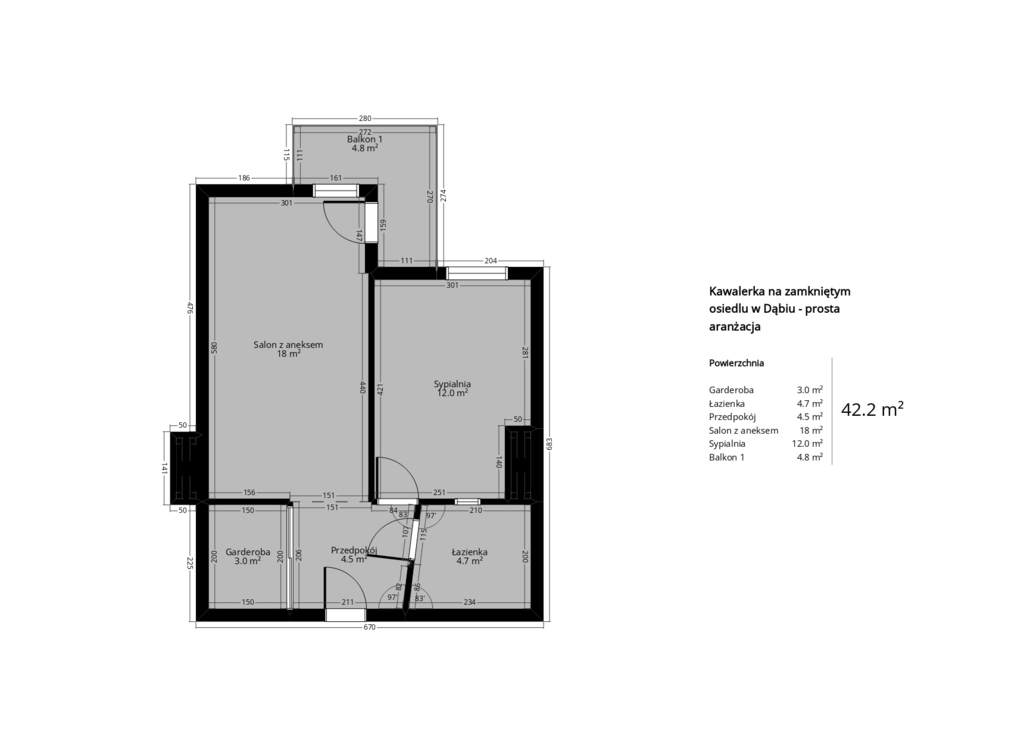 Mieszkanie na sprzedaż Szczecin, Dąbie 42 m2 | Arka Nieruchomości