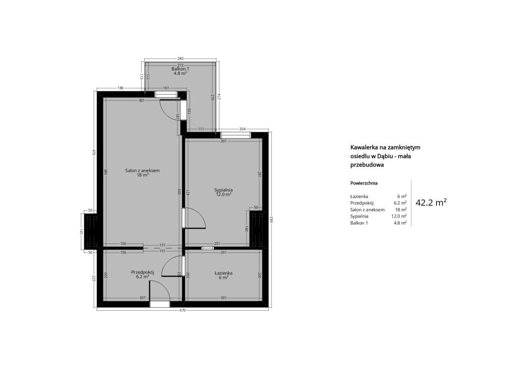 Mieszkanie na sprzedaż Szczecin, Dąbie 42 m2 | Arka Nieruchomości
