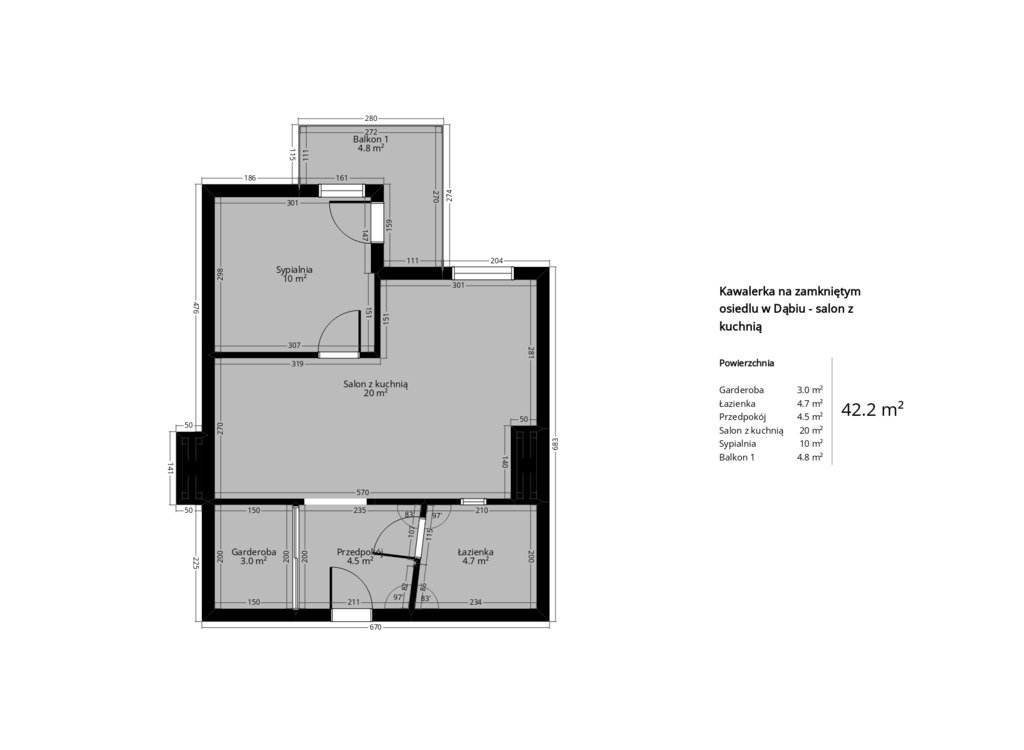 Mieszkanie na sprzedaż Szczecin, Dąbie 42 m2 | Arka Nieruchomości