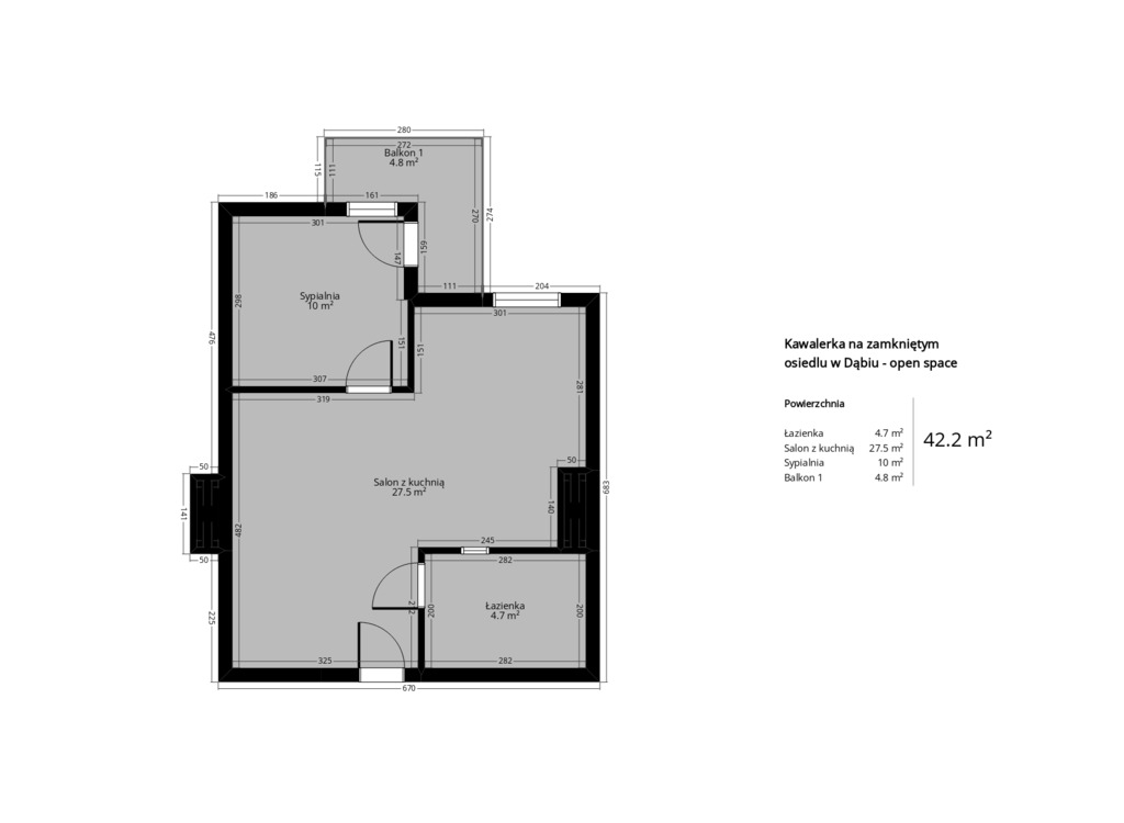 Mieszkanie na sprzedaż Szczecin, Dąbie 42 m2 | Arka Nieruchomości