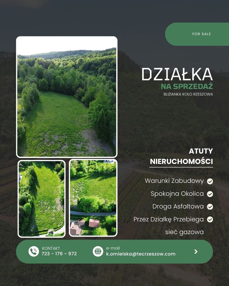 Działka z warunkami zabudowy pod Rzeszowem