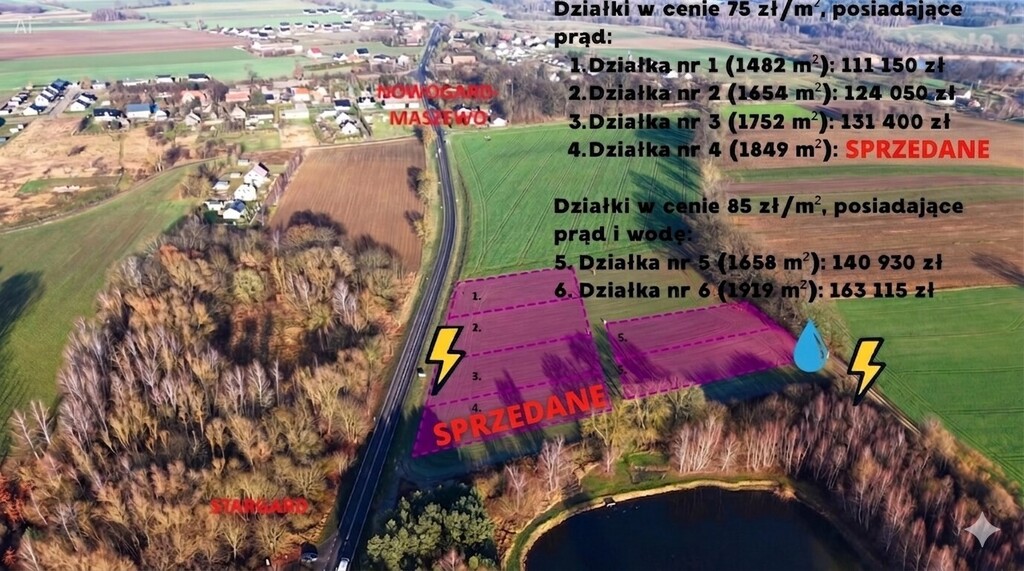 Działka na sprzedaż Grabowo 1 482 m2 | Arka Nieruchomości