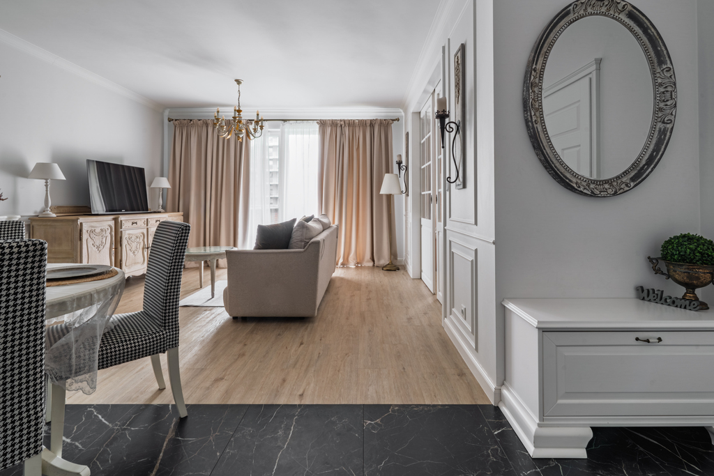 Stylowy apartament z halą garażową i tarasem