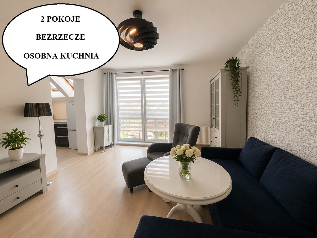 2 Pokoje | 39,05 m² | Bezrzecze |Balkon Francuski|