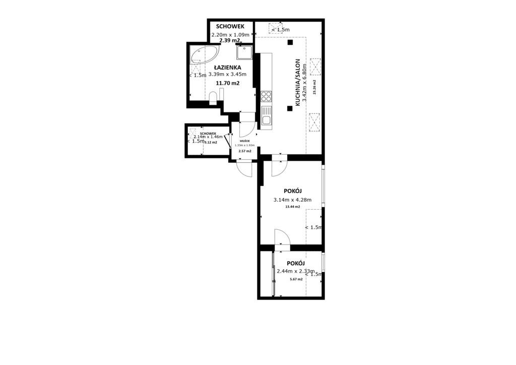 Mieszkanie na sprzedaż Szczecin, Pogodno 48 m2 | Arka Nieruchomości