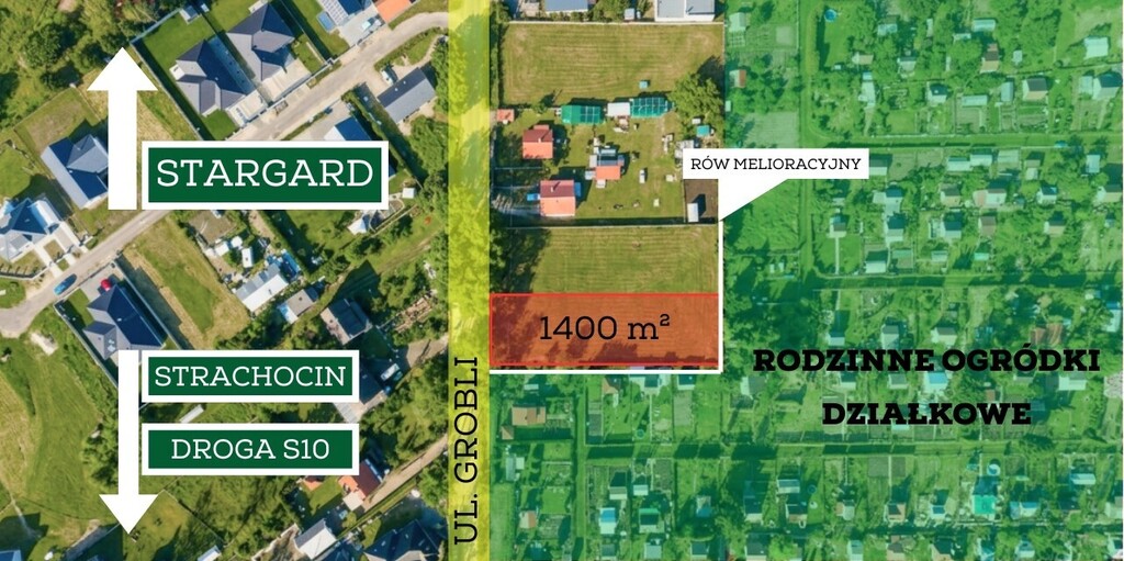 Działka na sprzedaż Stargard 1 400 m2 | Arka Nieruchomości