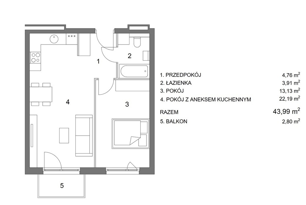 Mieszkanie na sprzedaż Stargard 44 m2 | Arka Nieruchomości