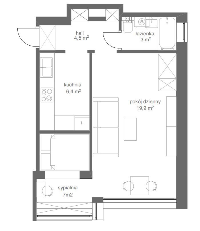 Mieszkanie na sprzedaż Szczecin, Pogodno 41 m2 | Arka Nieruchomości
